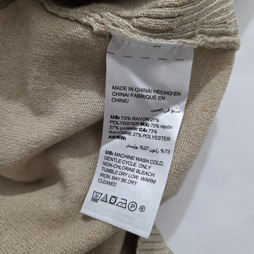 NWT Chico's Tank Sweater Rib Trim Knit Sand Beige Tan Size XL Neutral Sleeveless